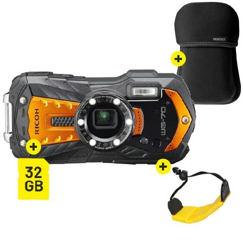 Ricoh WG-70 Orange + Accessories Kit - Photospecialist